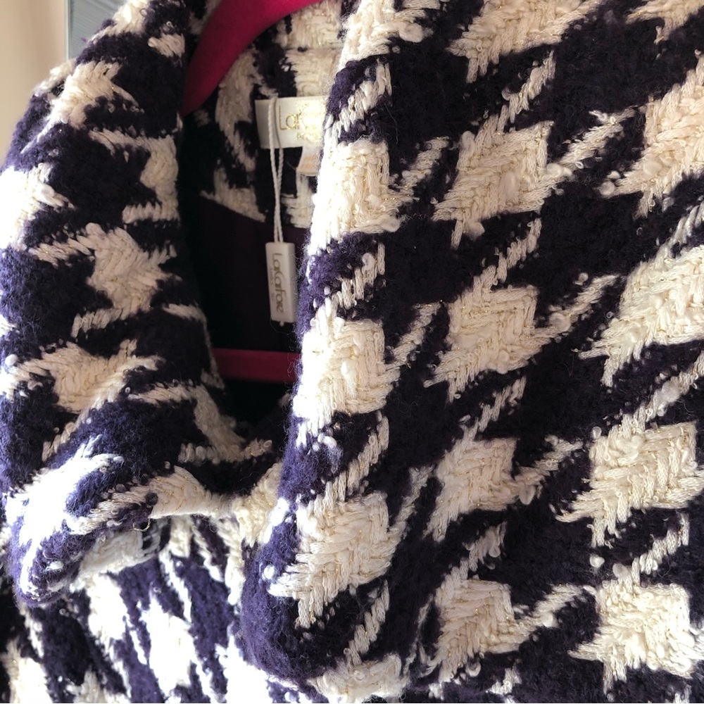 💝✨euro Sz 38 Tweed coat fitted waist line in purple and beige check - Picture 4 of 9